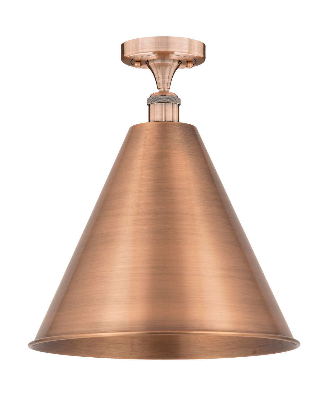 INNOVATIONS 616-1F-AC-MBC-16-AC Edison Cone 1 16 inch Semi-Flush Mount Antique Copper