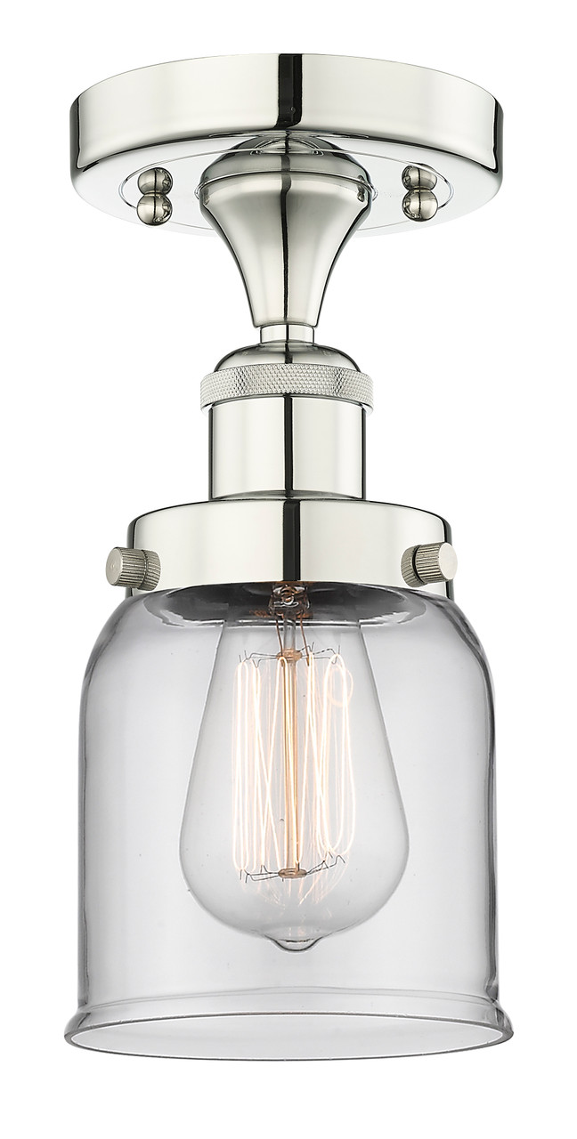 INNOVATIONS 616-1F-PN-G52 Bell 1 6.5 inch Semi-Flush Mount Polished Nickel