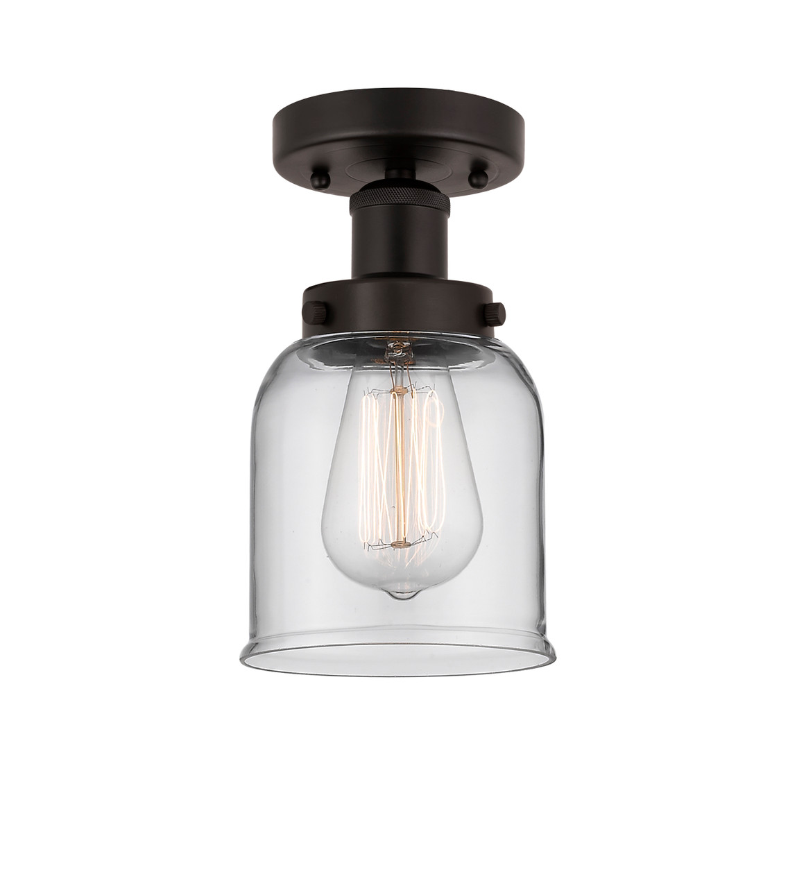 INNOVATIONS 616-1F-OB-G52 Bell 1 Light 6.5 inch Semi-Flush Mount Oil Rubbed Bronze