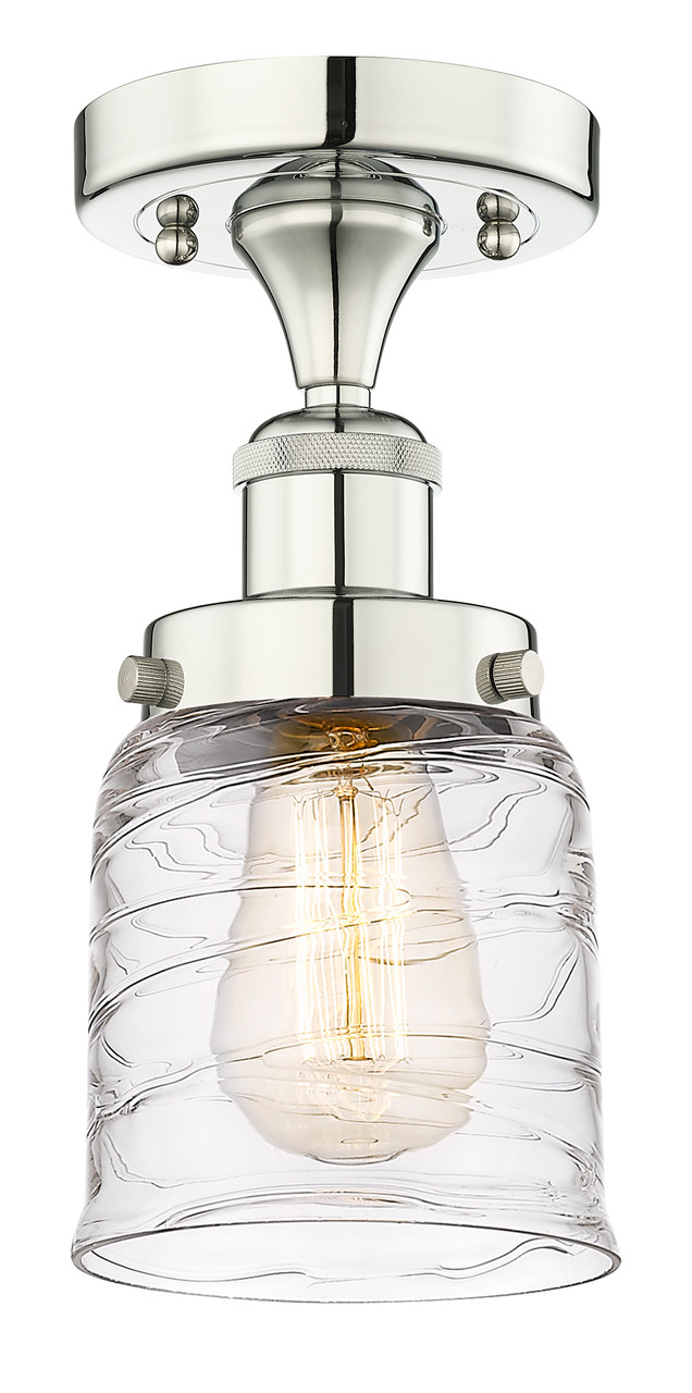 INNOVATIONS 616-1F-PN-G513 Bell 1 6.5 inch Semi-Flush Mount Polished Nickel