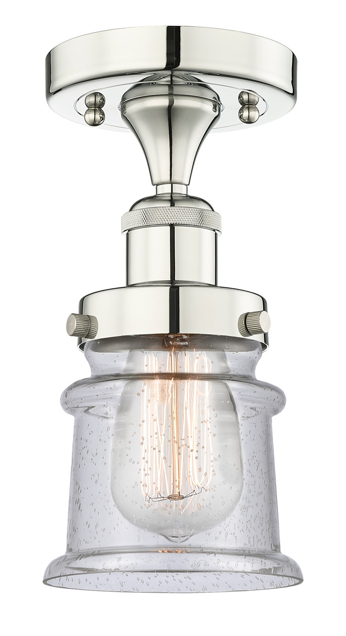 INNOVATIONS 616-1F-PN-G184S Canton 1 5.25 inch Semi-Flush Mount Polished Nickel