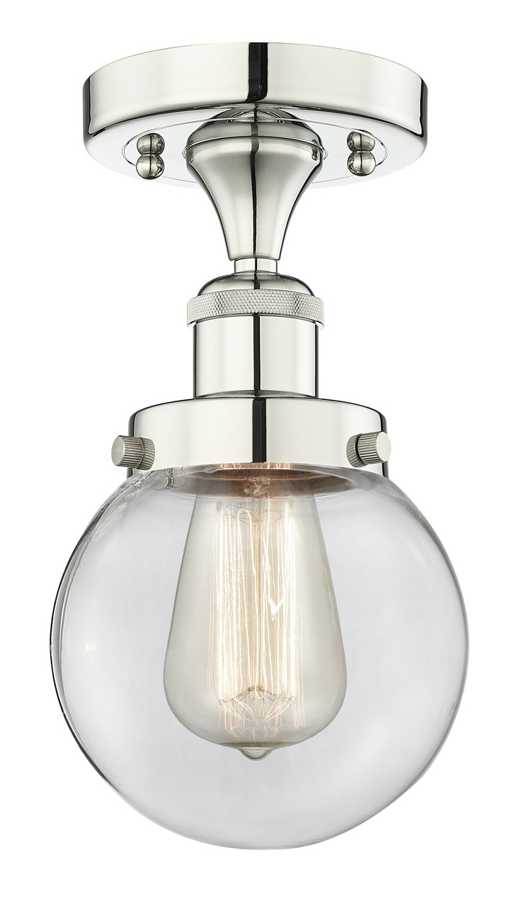 INNOVATIONS 616-1F-PN-G202-6 Beacon 1 6.5 inch Semi-Flush Mount Polished Nickel