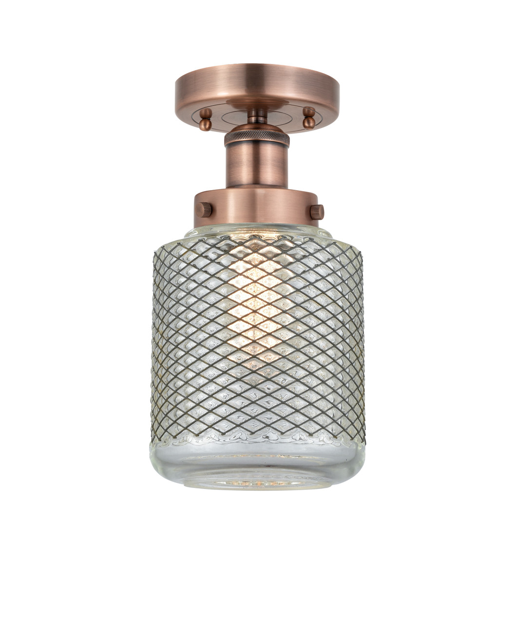INNOVATIONS 616-1F-AC-G262 Stanton 1 6 inch Semi-Flush Mount Antique Copper