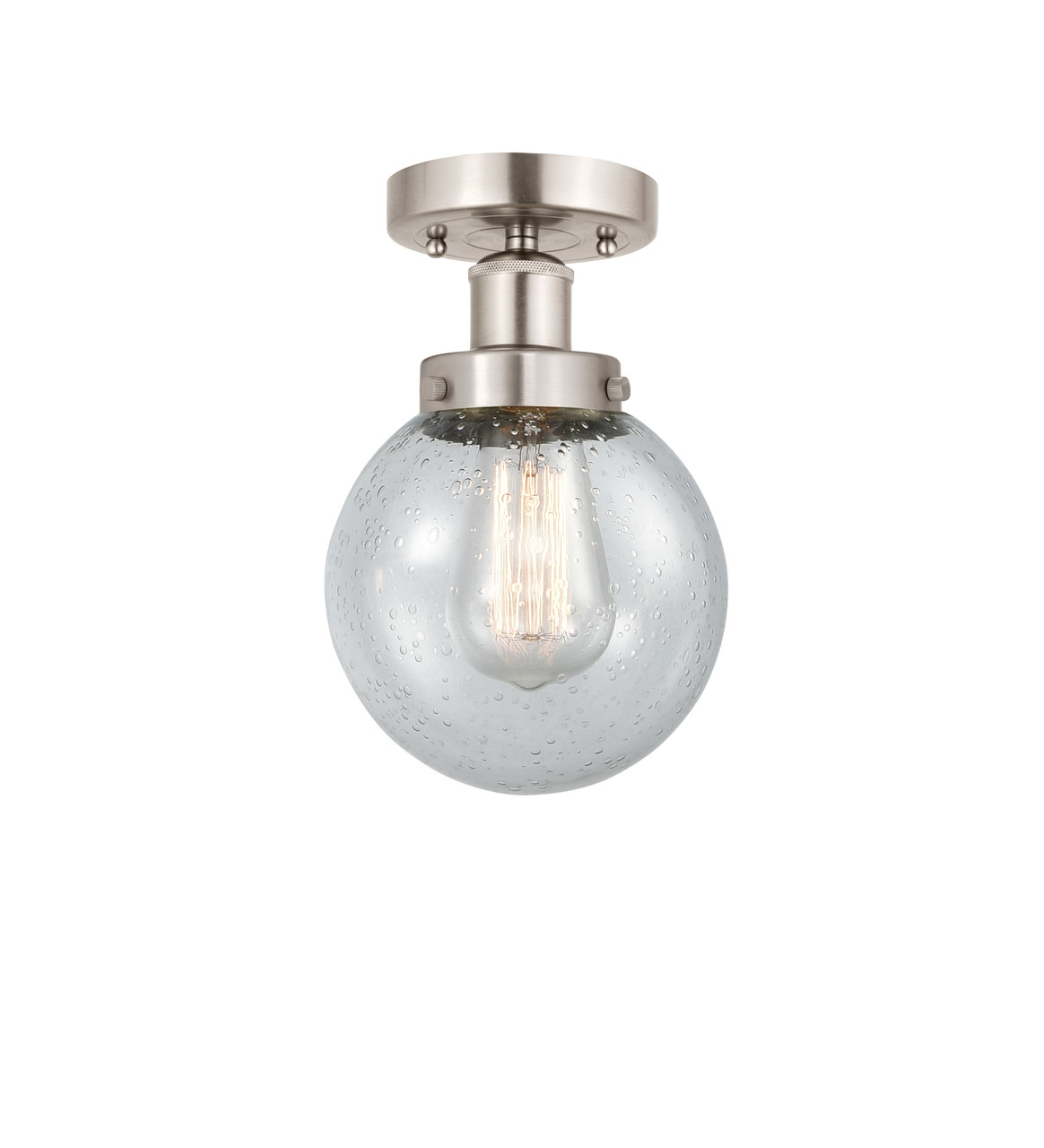 INNOVATIONS 616-1F-SN-G204-6 Beacon 1 Light 6.5 inch Semi-Flush Mount Brushed Satin Nickel