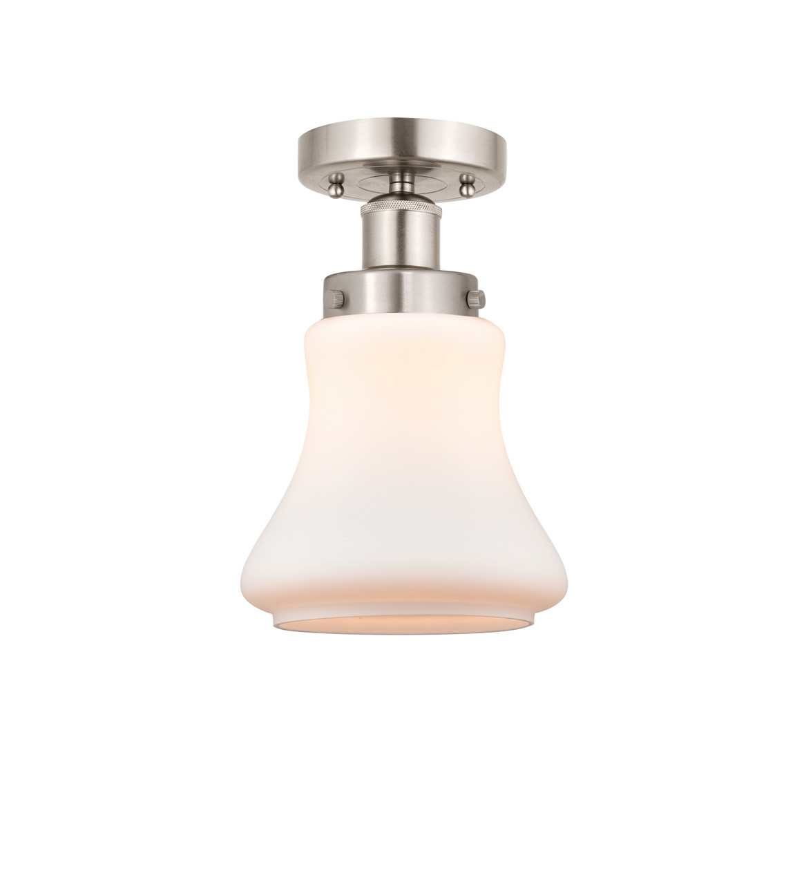 INNOVATIONS 616-1F-SN-G191 Bellmont 1 Light 6.5 inch Semi-Flush Mount Brushed Satin Nickel