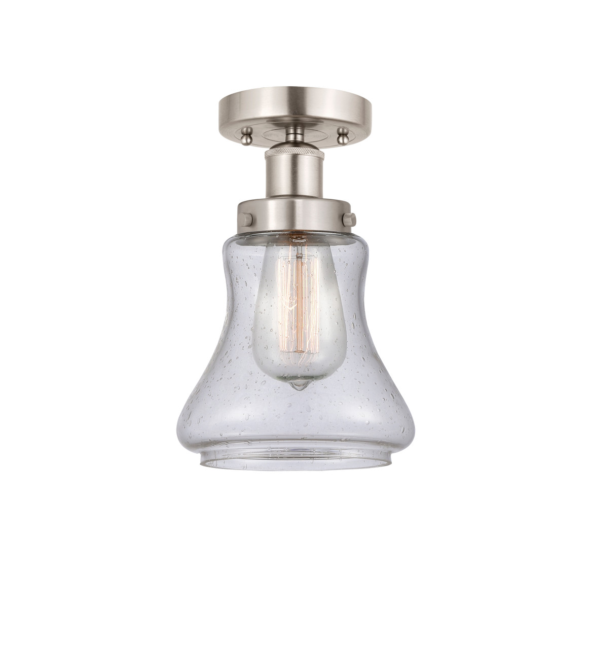 INNOVATIONS 616-1F-SN-G194 Bellmont 1 Light 6.5 inch Semi-Flush Mount Brushed Satin Nickel