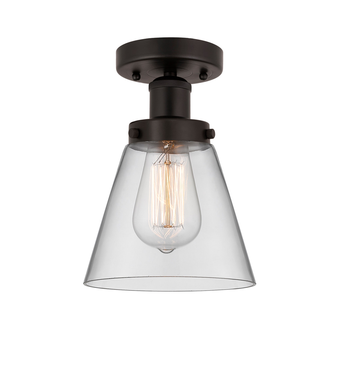 INNOVATIONS 616-1F-OB-G62 Cone 1 Light 6.5 inch Semi-Flush Mount Oil Rubbed Bronze