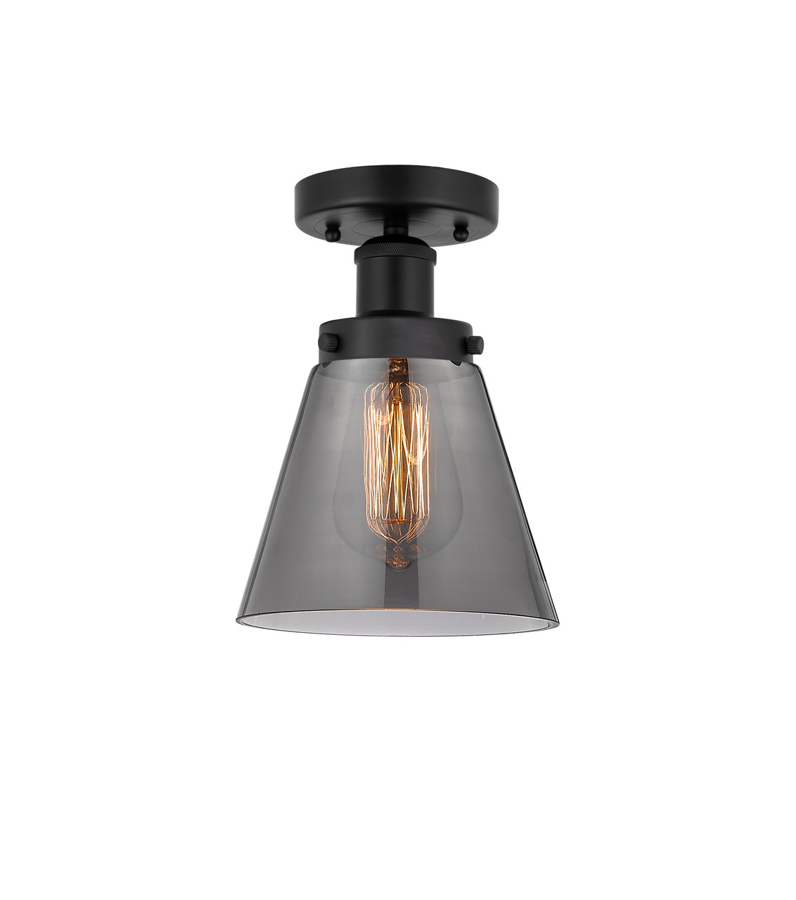 INNOVATIONS 616-1F-BK-G63 Cone 1 Light 6.5 inch Semi-Flush Mount Matte Black