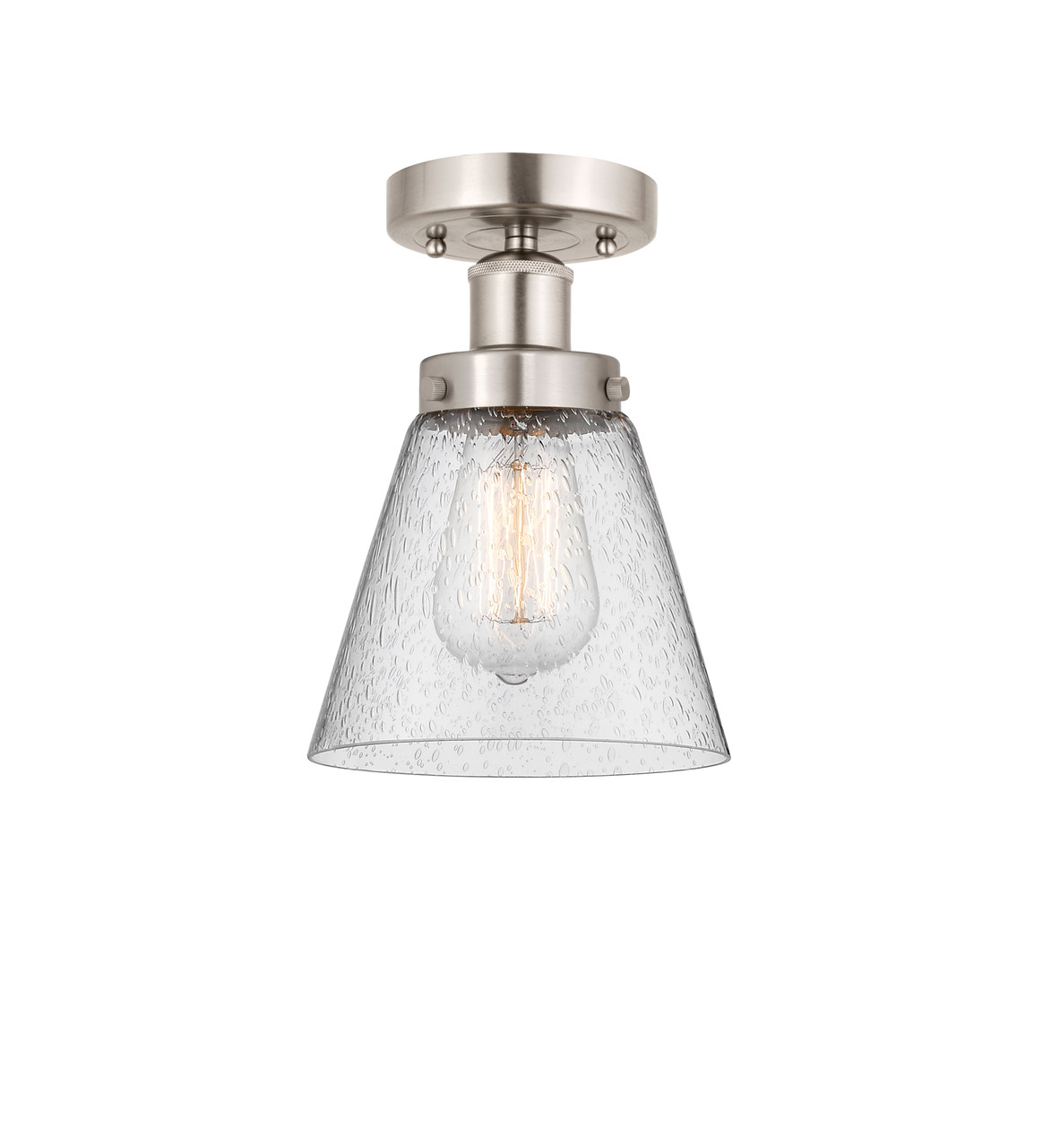 INNOVATIONS 616-1F-SN-G64 Cone 1 Light 6.5 inch Semi-Flush Mount Brushed Satin Nickel