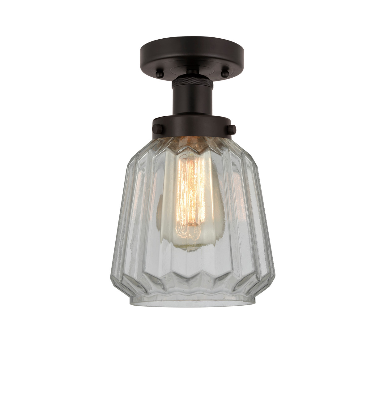 INNOVATIONS 616-1F-OB-G142 Chatham 1 Light 6.5 inch Semi-Flush Mount Oil Rubbed Bronze