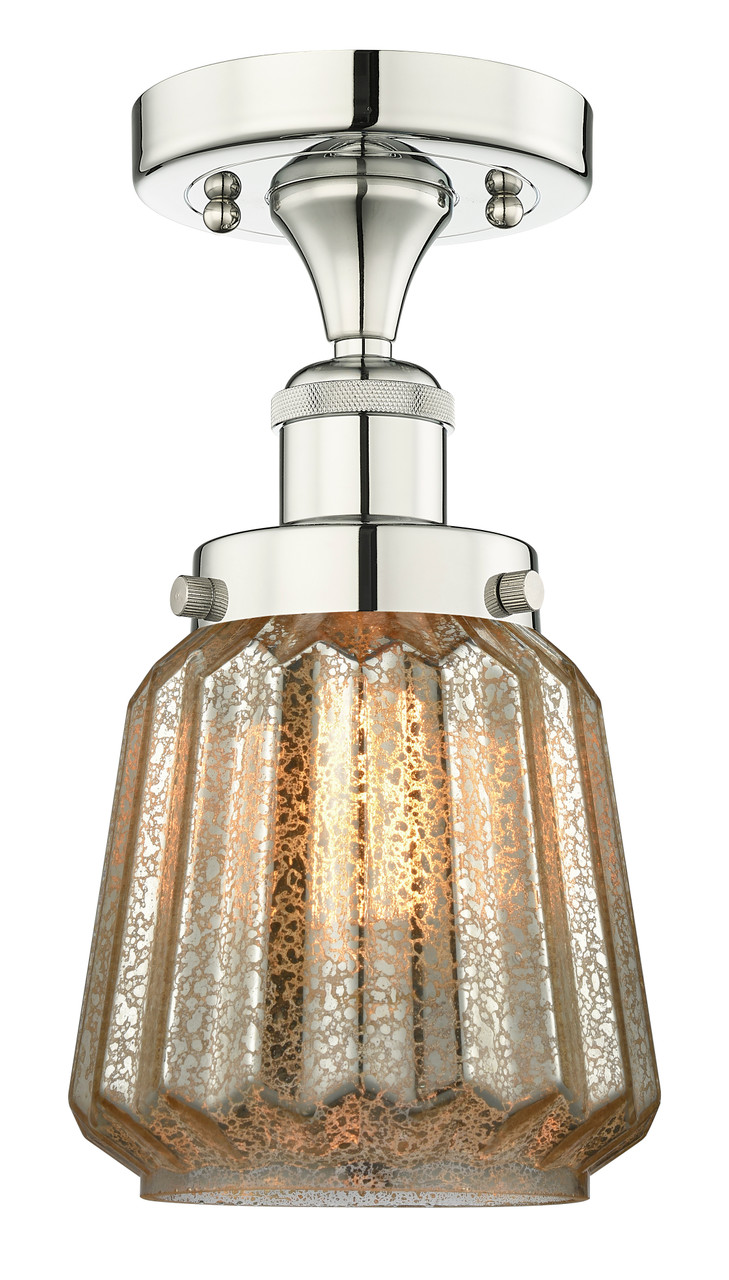 INNOVATIONS 616-1F-PN-G146 Chatham 1 6.5 inch Semi-Flush Mount Polished Nickel