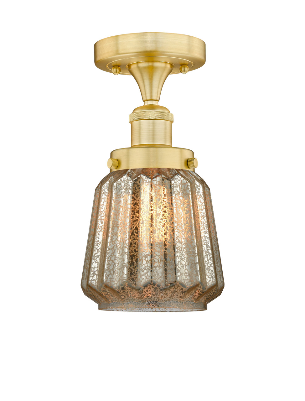 INNOVATIONS 616-1F-SG-G146 Chatham 1 6.5 inch Semi-Flush Mount Satin Gold