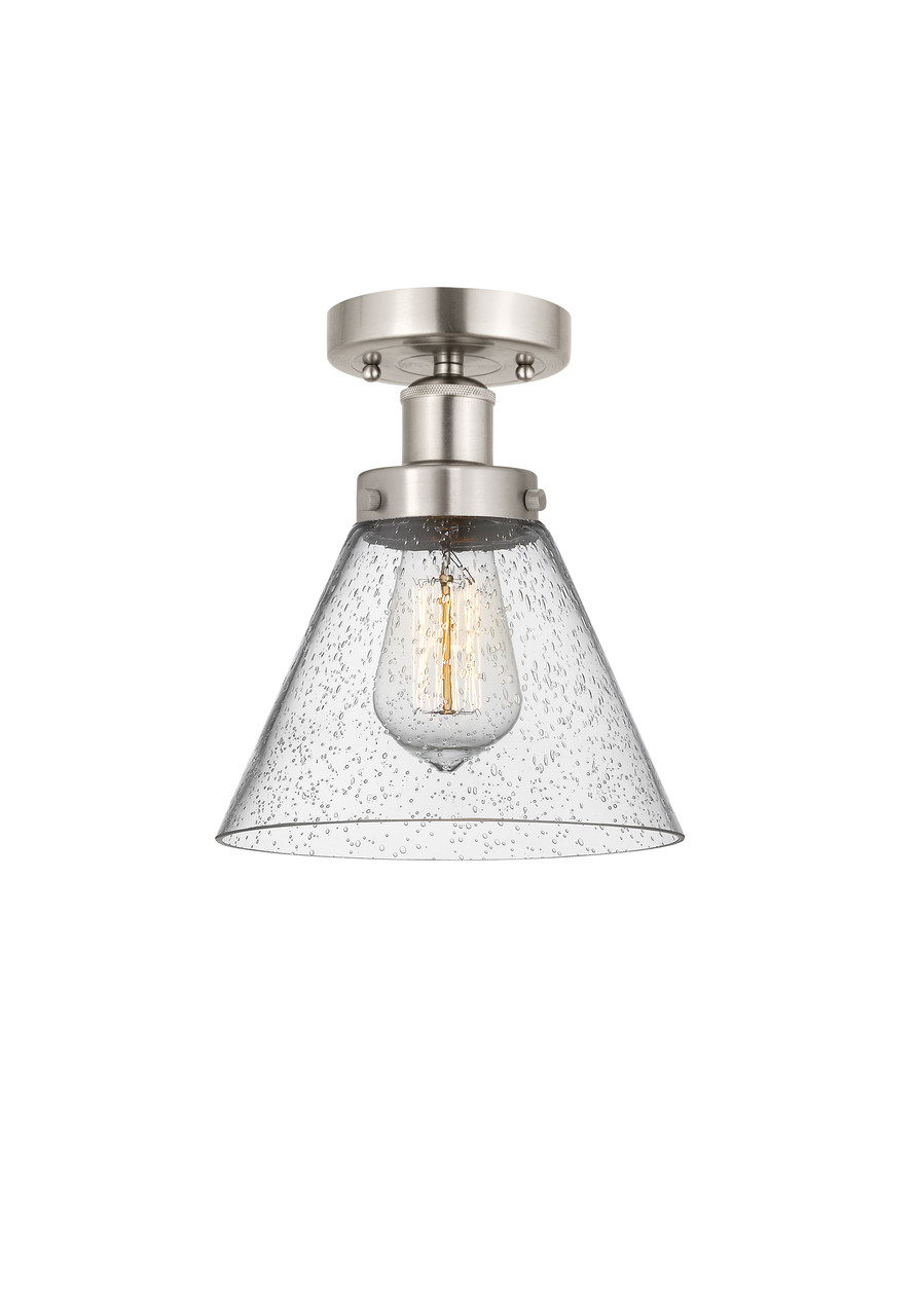 INNOVATIONS 616-1F-SN-G44 Cone 1 Light 6.5 inch Semi-Flush Mount Brushed Satin Nickel