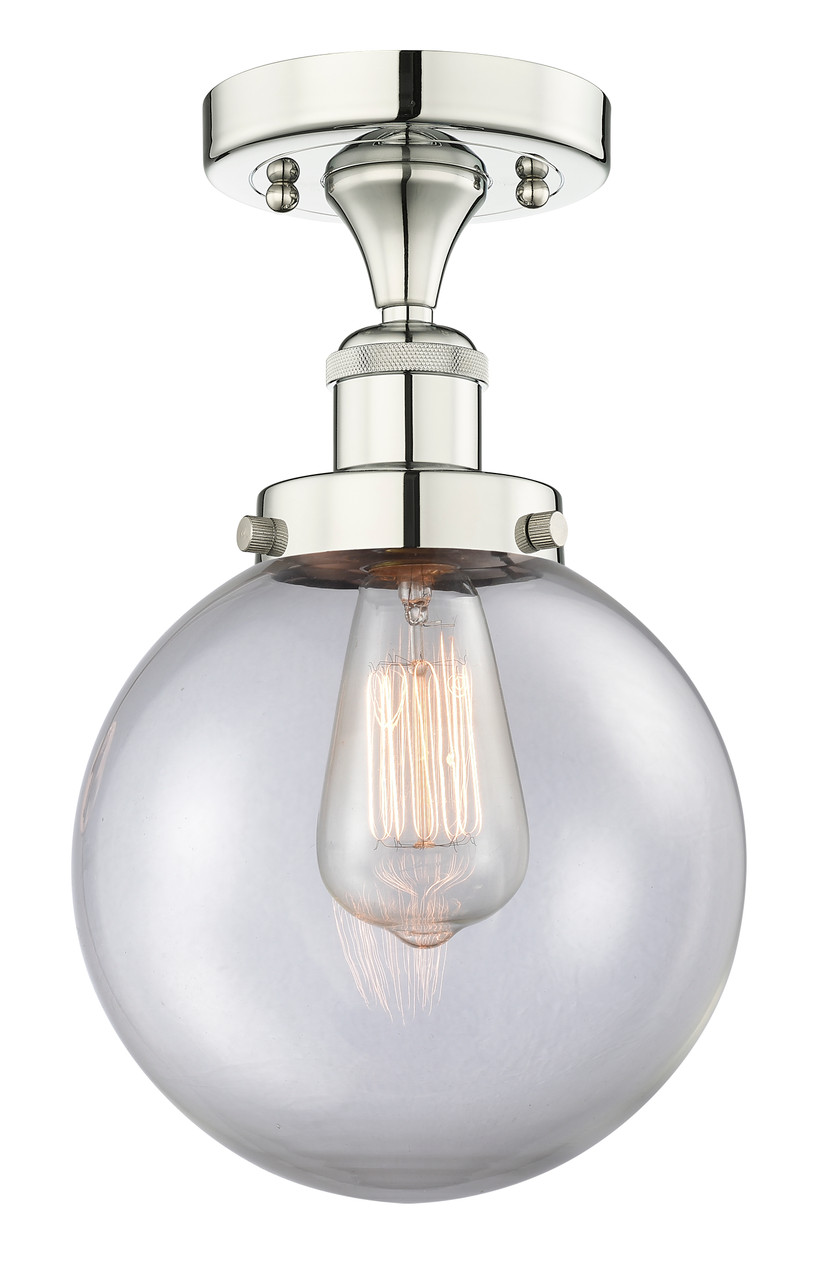 INNOVATIONS 616-1F-PN-G202-8 Beacon 1 6.5 inch Semi-Flush Mount Polished Nickel
