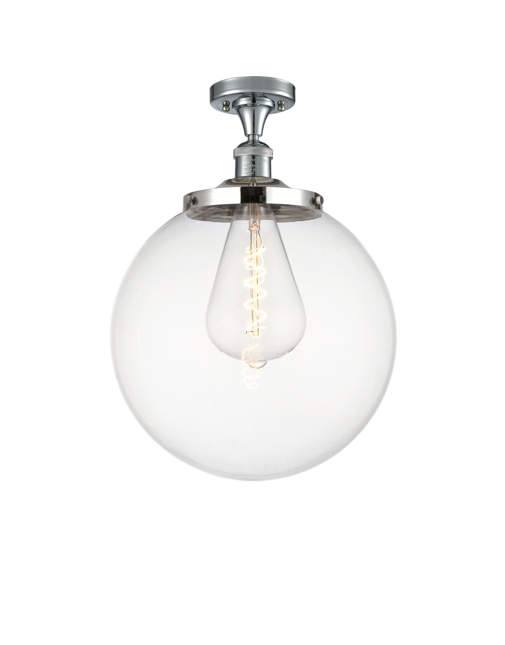 INNOVATIONS 517-1CH-PC-G202-14 Beacon 1 Light 14 inch Semi-Flush Mount Polished Chrome