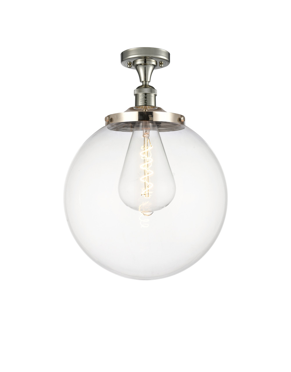 INNOVATIONS 517-1CH-PN-G202-14 Beacon 1 Light 14 inch Semi-Flush Mount Polished Nickel