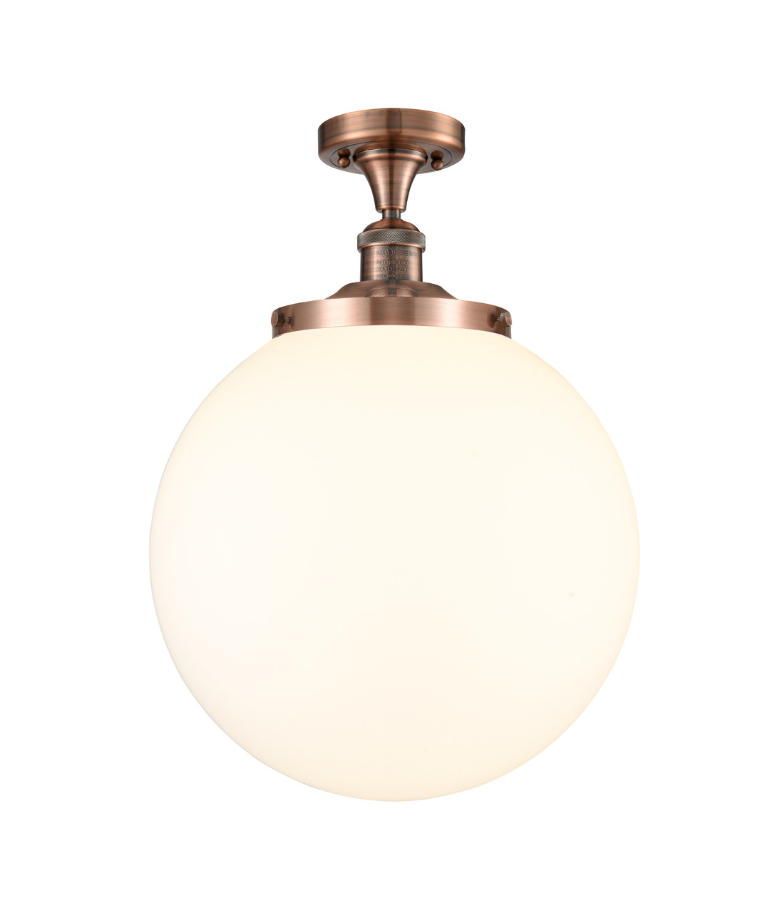 INNOVATIONS 517-1CH-AC-G201-14 Beacon 1 Light 14 inch Semi-Flush Mount Antique Copper