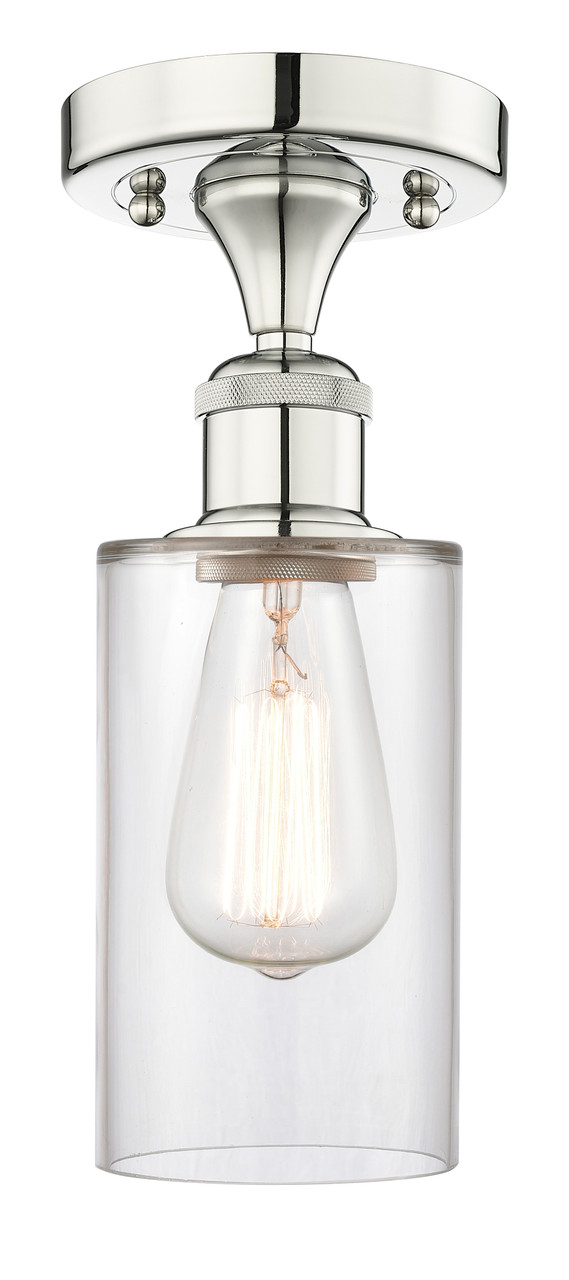 INNOVATIONS 616-1F-PN-G802 Clymer 1 3.875 inch Semi-Flush Mount Polished Nickel