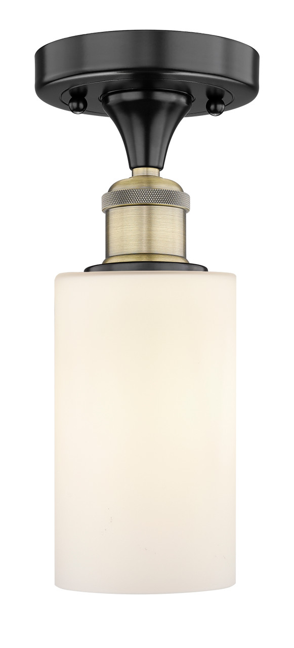 INNOVATIONS 616-1F-BAB-G801 Clymer 1 3.875 inch Semi-Flush Mount Black Antique Brass