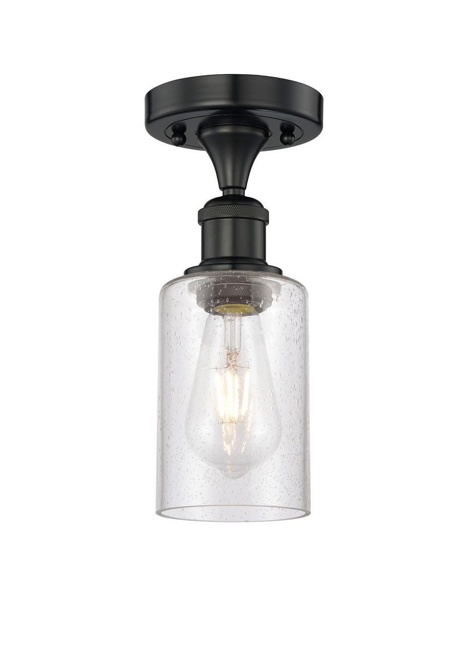 INNOVATIONS 616-1F-BK-G804 Clymer 1 3.875 inch Semi-Flush Mount Matte Black