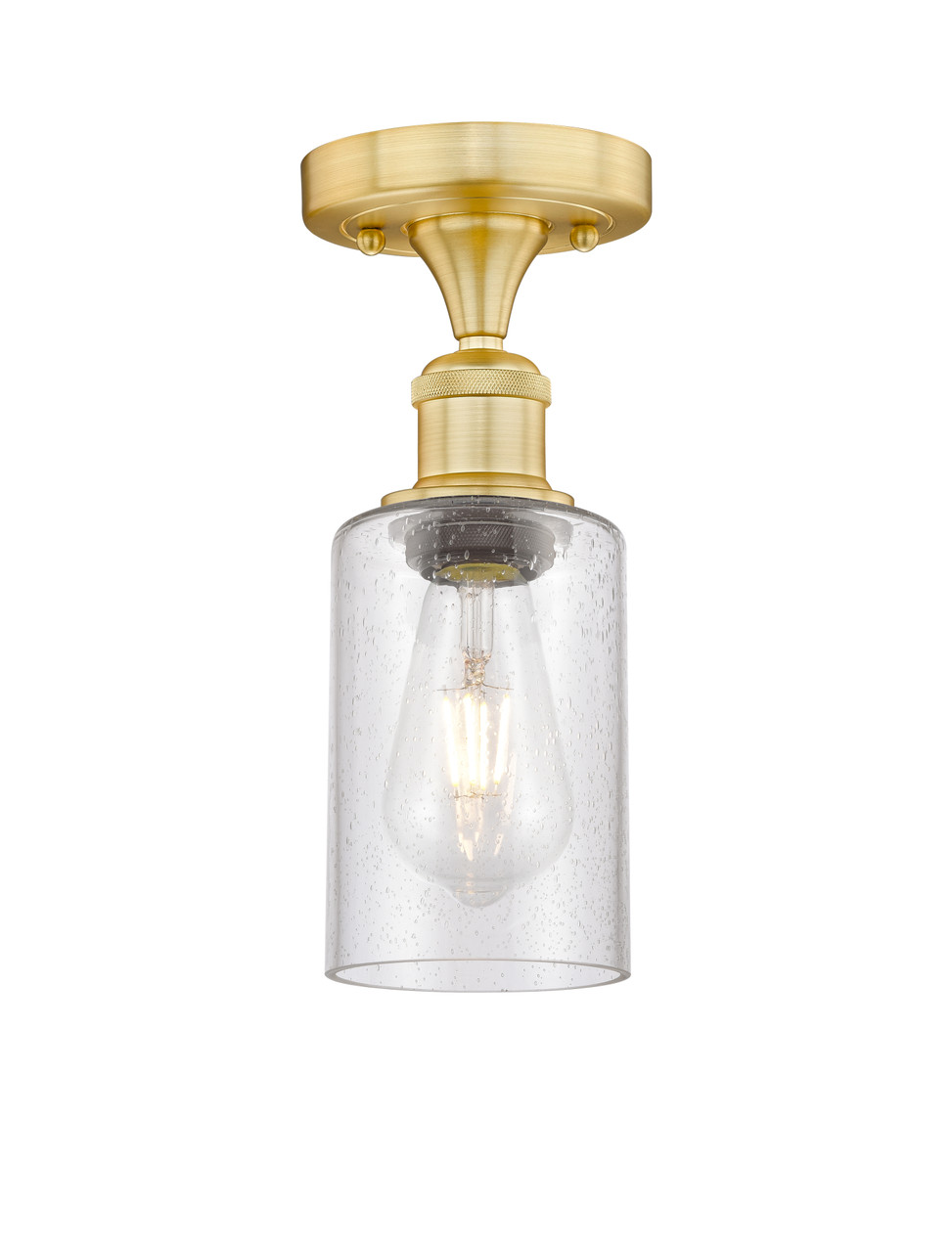 INNOVATIONS 616-1F-SG-G804 Clymer 1 3.875 inch Semi-Flush Mount Satin Gold