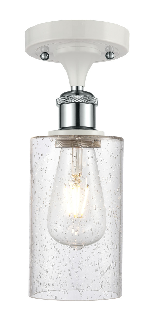 INNOVATIONS 516-1C-WPC-G804 Clymer 1 3.875 inch Semi-Flush Mount White and Polished Chrome