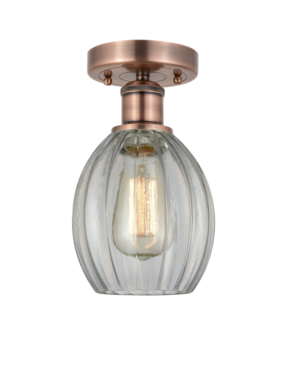 INNOVATIONS 616-1F-AC-G82 Eaton 1 5.5 inch Semi-Flush Mount Antique Copper