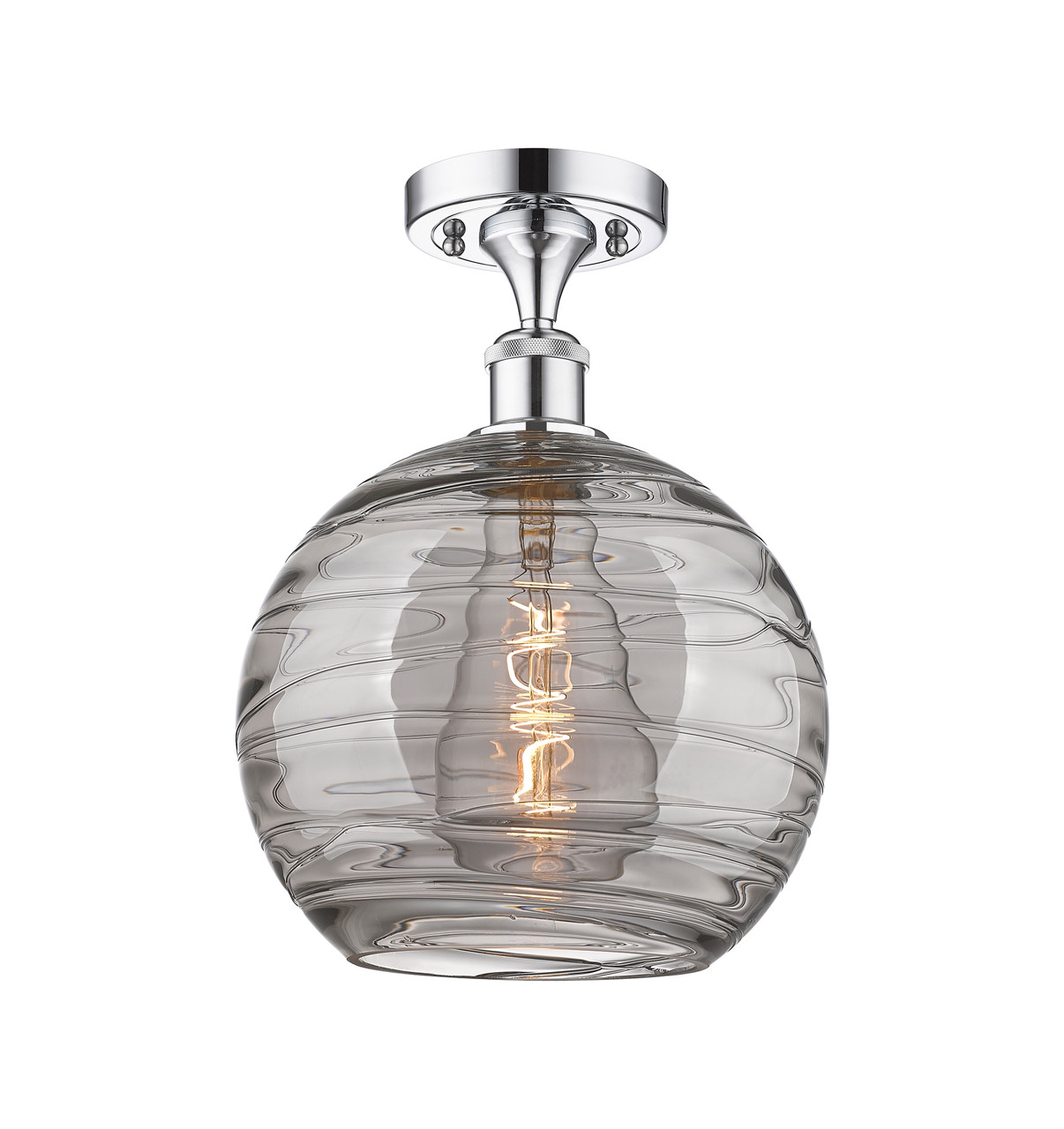 INNOVATIONS 516-1C-PC-G1213-10SM Deco Swirl 1 Light 10 inch Semi-Flush Mount Polished Chrome