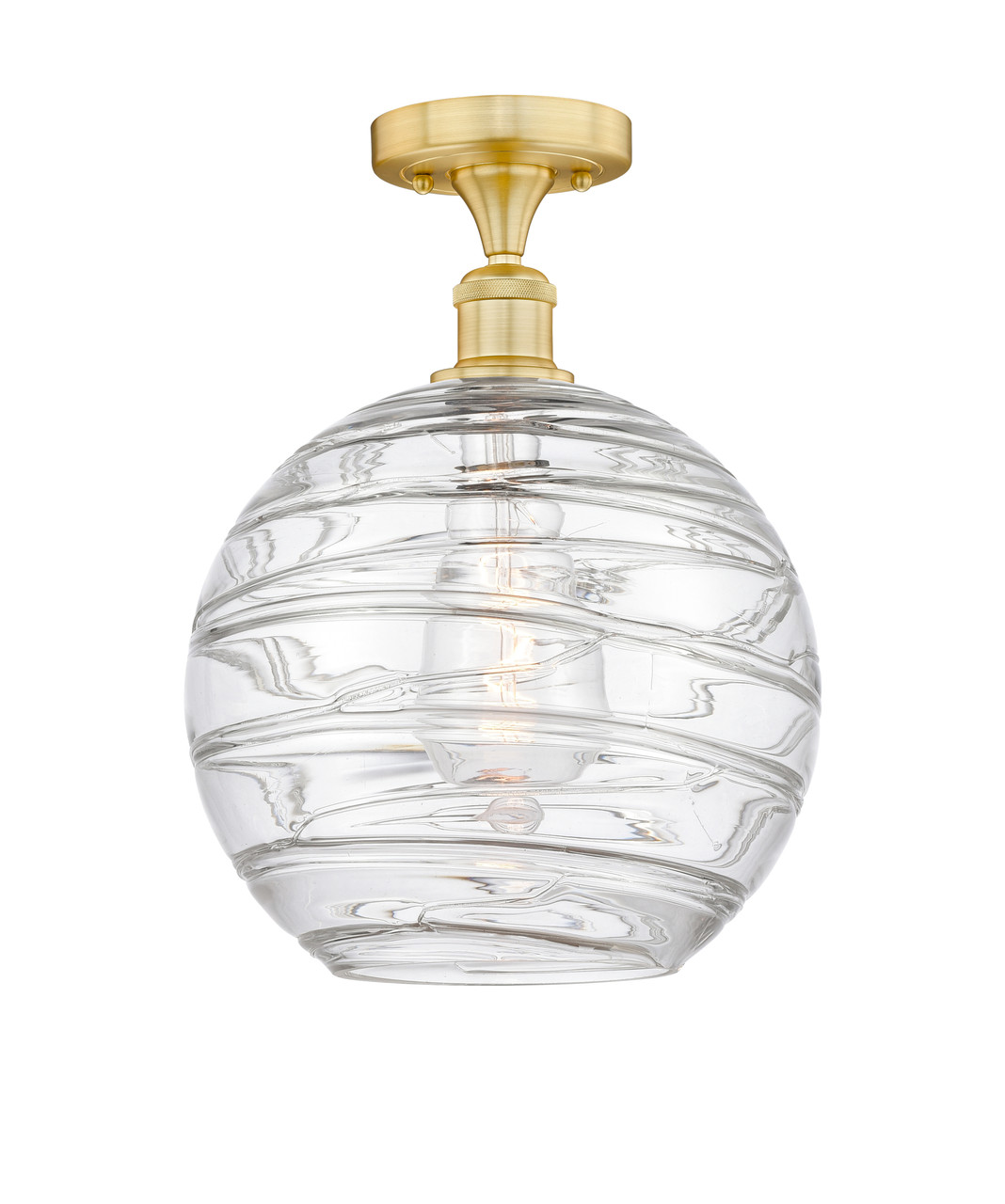 INNOVATIONS 616-1F-SG-G1213-12 Athens Deco Swirl 1 12 inch Semi-Flush Mount Satin Gold INNOVATIONS 616-1F-SG-G1213-12 Athens Deco Swirl 1 12 inch Semi-Flush Mount Satin Gold