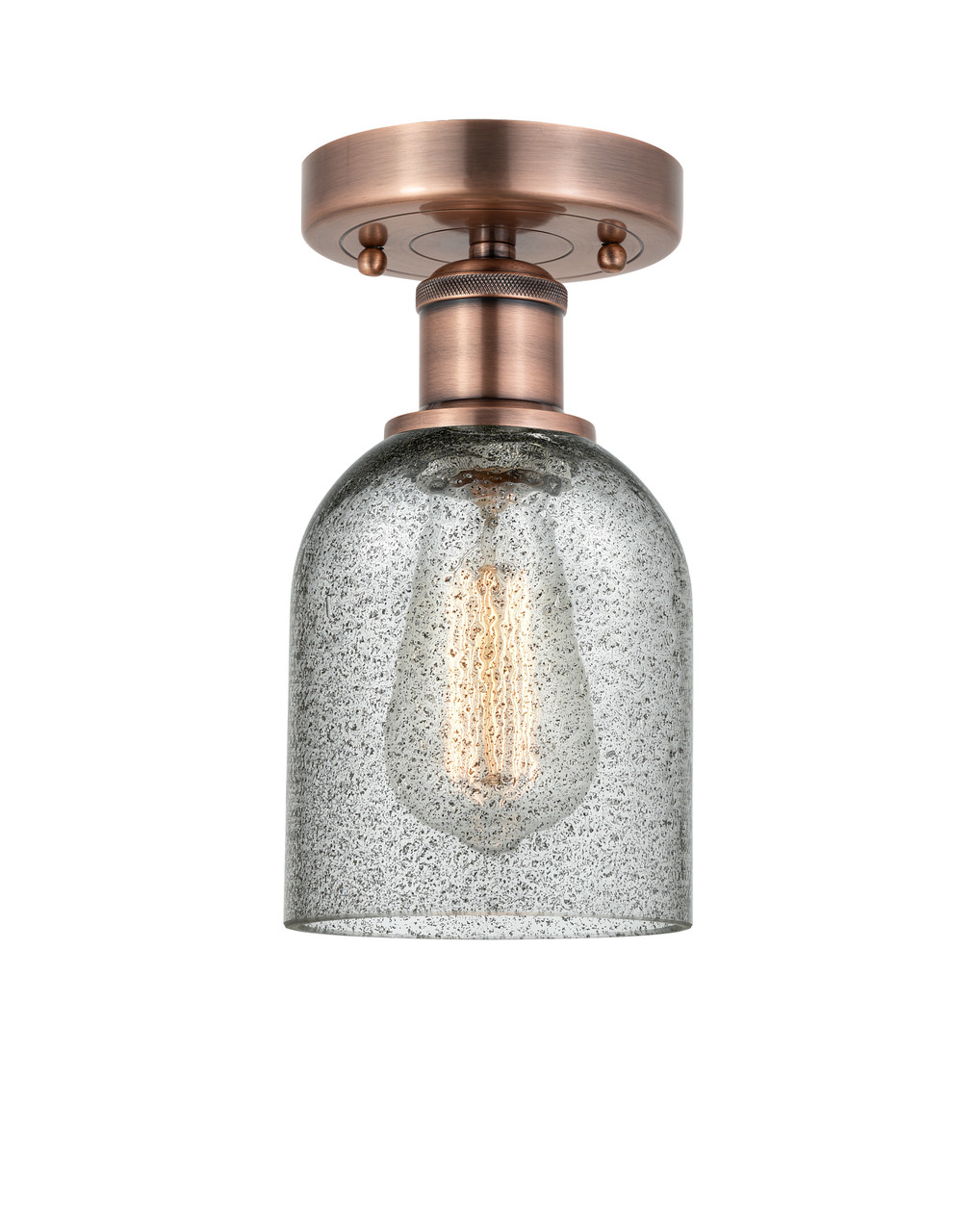 INNOVATIONS 616-1F-AC-G257 Caledonia 1 5 inch Semi-Flush Mount Antique Copper
