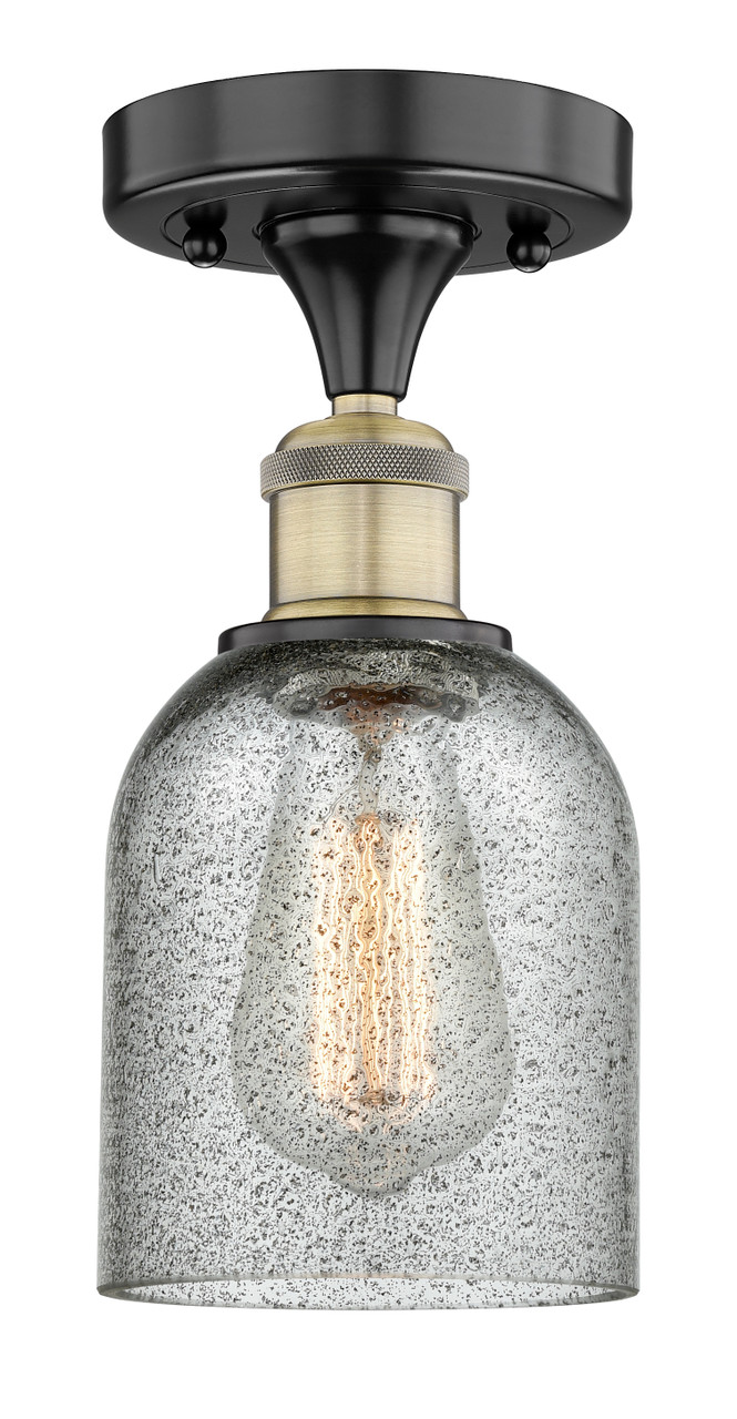 INNOVATIONS 616-1F-BAB-G257 Caledonia 1 5 inch Semi-Flush Mount Black Antique Brass
