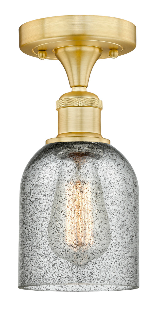 INNOVATIONS 616-1F-SG-G257 Caledonia 1 5 inch Semi-Flush Mount Satin Gold