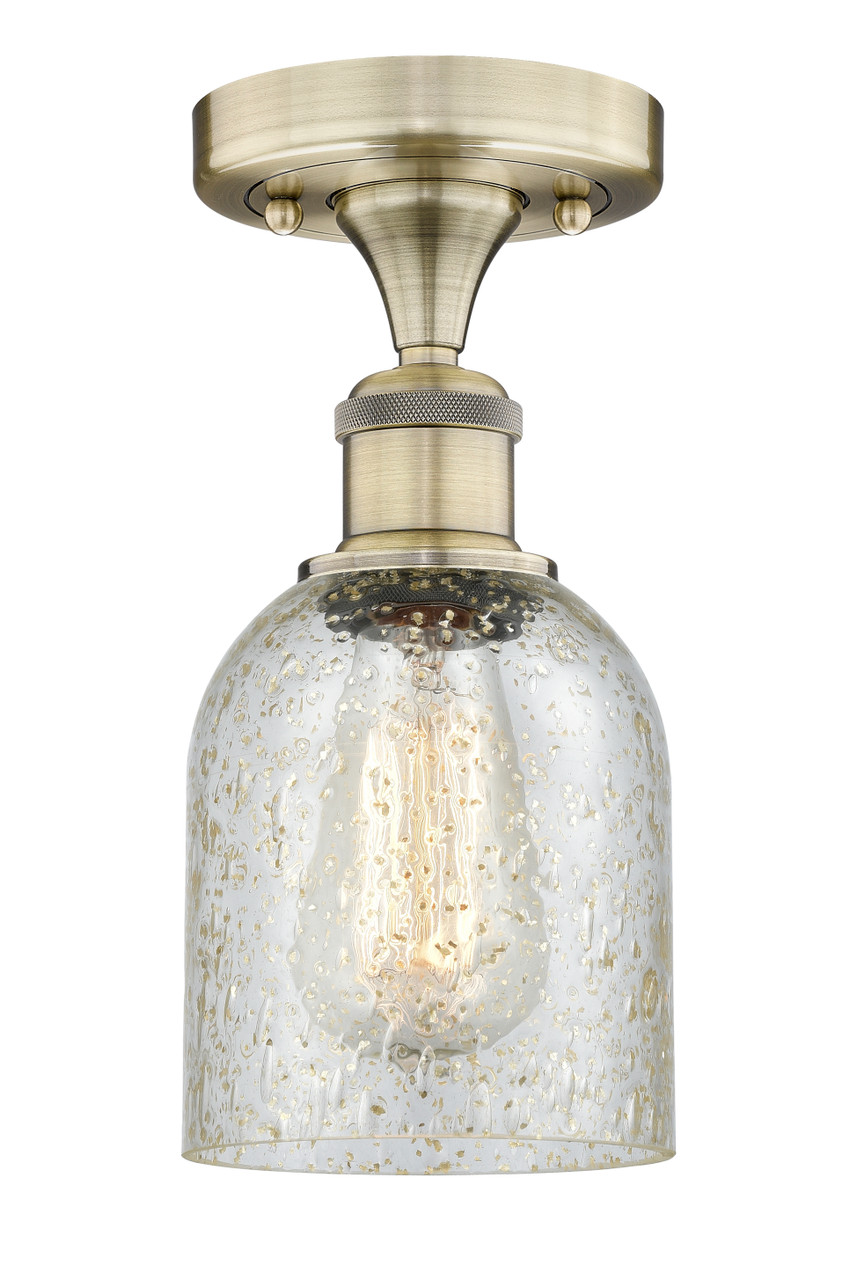 INNOVATIONS 616-1F-AB-G259 Caledonia 1 5 inch Semi-Flush Mount Antique Brass