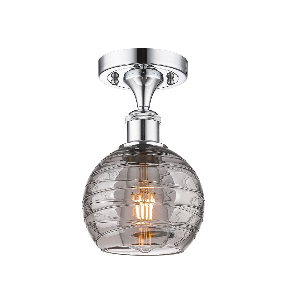 INNOVATIONS 516-1C-PC-G1213-6SM Deco Swirl 1 Light 6 inch Semi-Flush Mount Polished Chrome