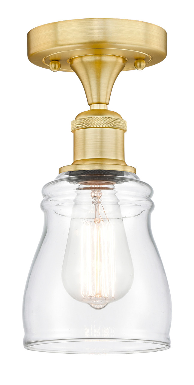 INNOVATIONS 616-1F-SG-G392 Ellery 1 4.75 inch Semi-Flush Mount Satin Gold