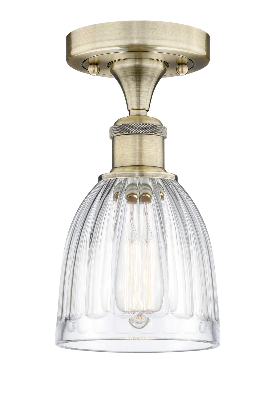 INNOVATIONS 616-1F-AB-G442 Brookfield 1 5.75 inch Semi-Flush Mount Antique Brass