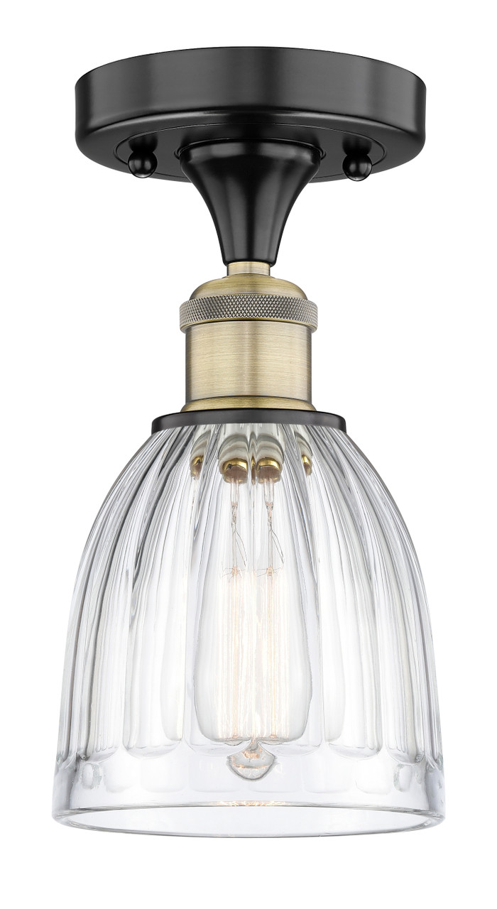 INNOVATIONS 616-1F-BAB-G442 Brookfield 1 5.75 inch Semi-Flush Mount Black Antique Brass