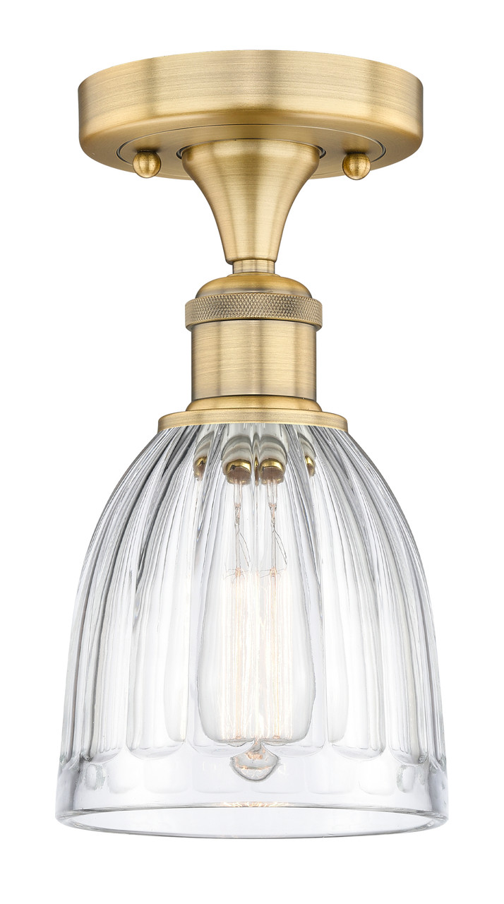 INNOVATIONS 616-1F-BB-G442 Brookfield 1 5.75 inch Semi-Flush Mount Brushed Brass