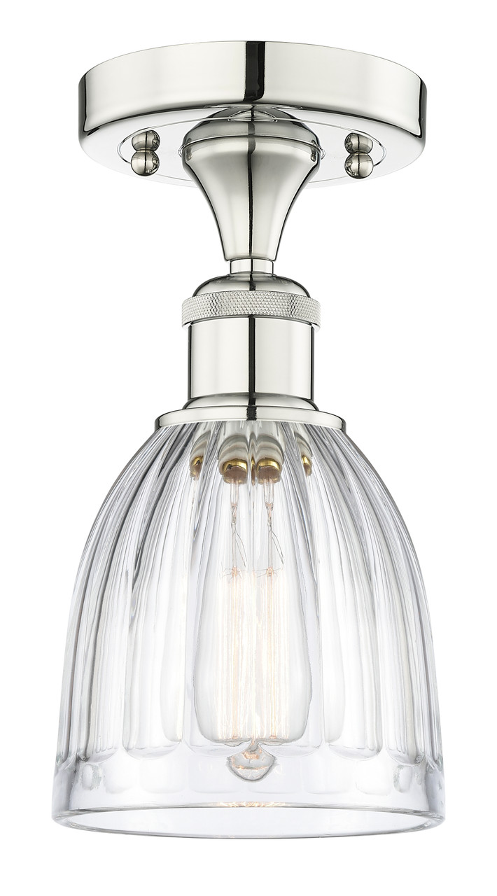 INNOVATIONS 616-1F-PN-G442 Brookfield 1 5.75 inch Semi-Flush Mount Polished Nickel