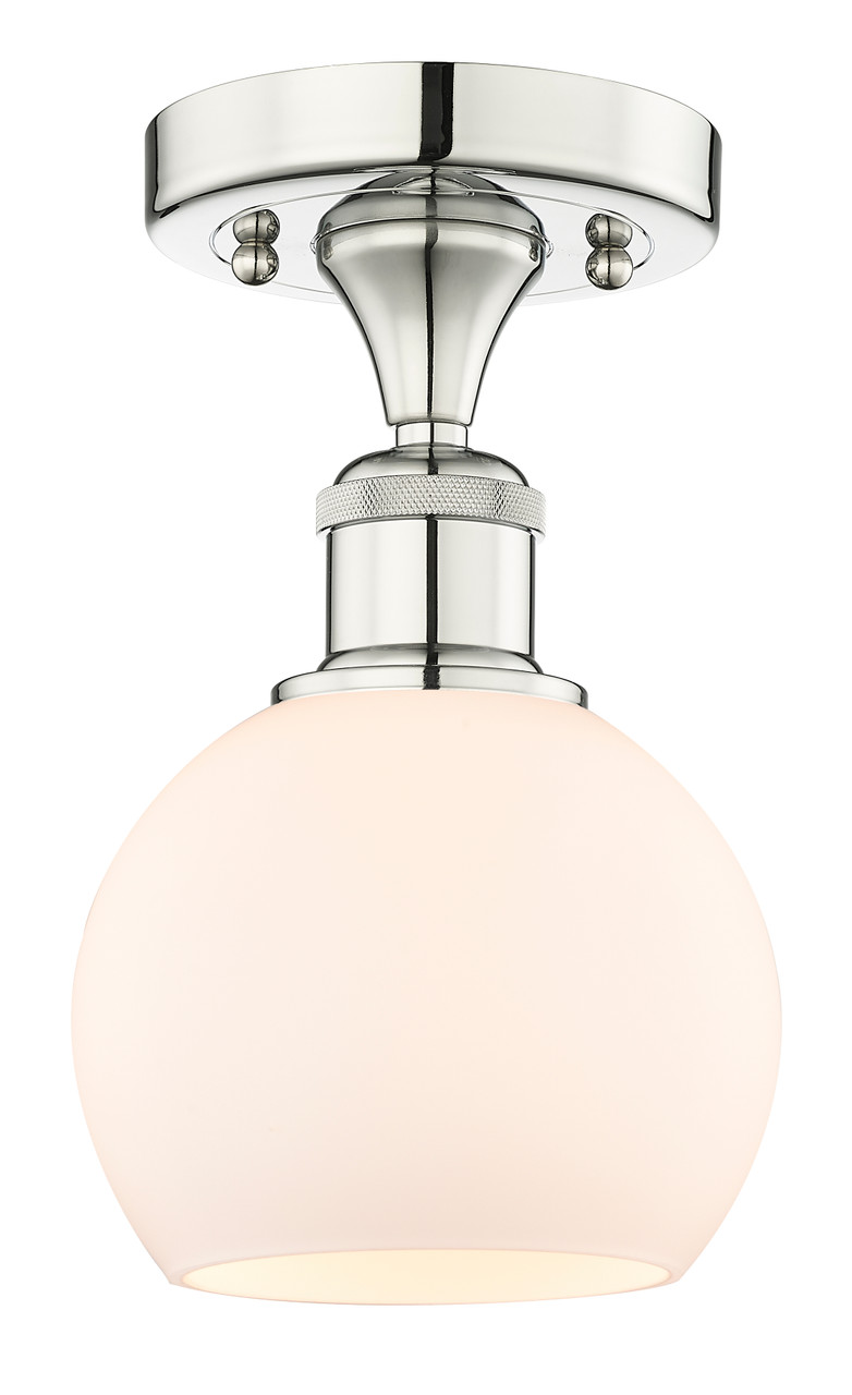 INNOVATIONS 616-1F-PN-G121-6 Athens 1 6 inch Semi-Flush Mount Polished Nickel