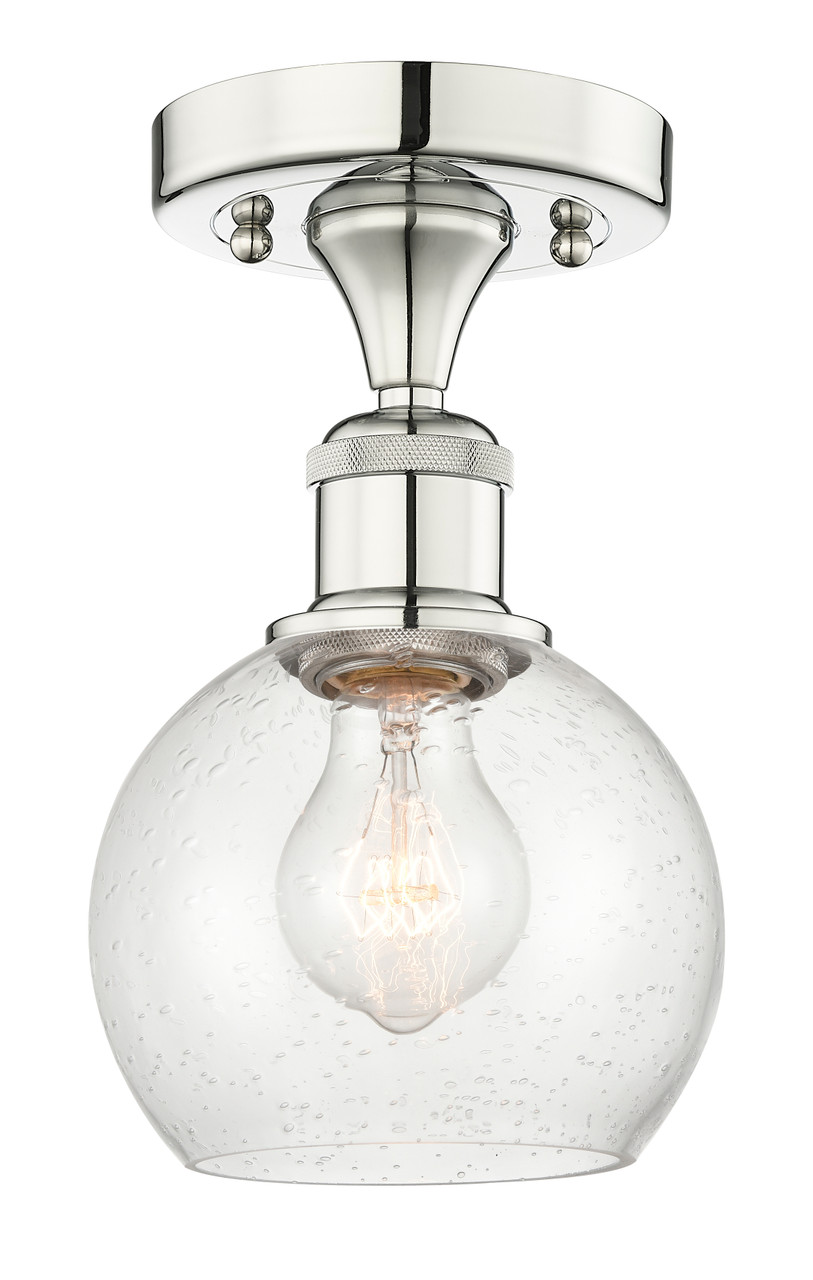 INNOVATIONS 616-1F-PN-G124-6 Athens 1 6 inch Semi-Flush Mount Polished Nickel INNOVATIONS 616-1F-PN-G124-6 Athens 1 6 inch Semi-Flush Mount Polished Nickel