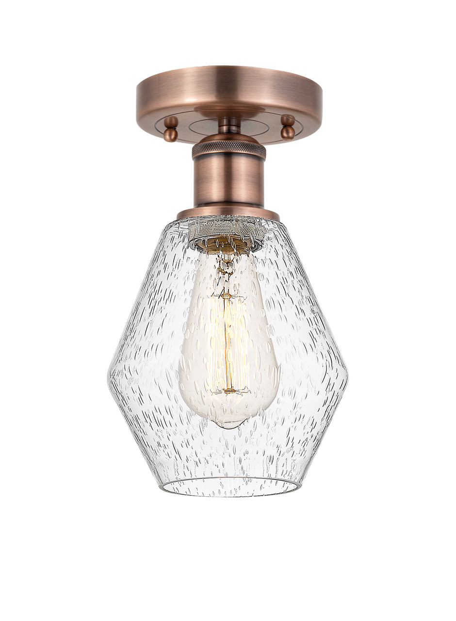 INNOVATIONS 616-1F-AC-G654-6 Cindyrella 1 6 inch Semi-Flush Mount Antique Copper