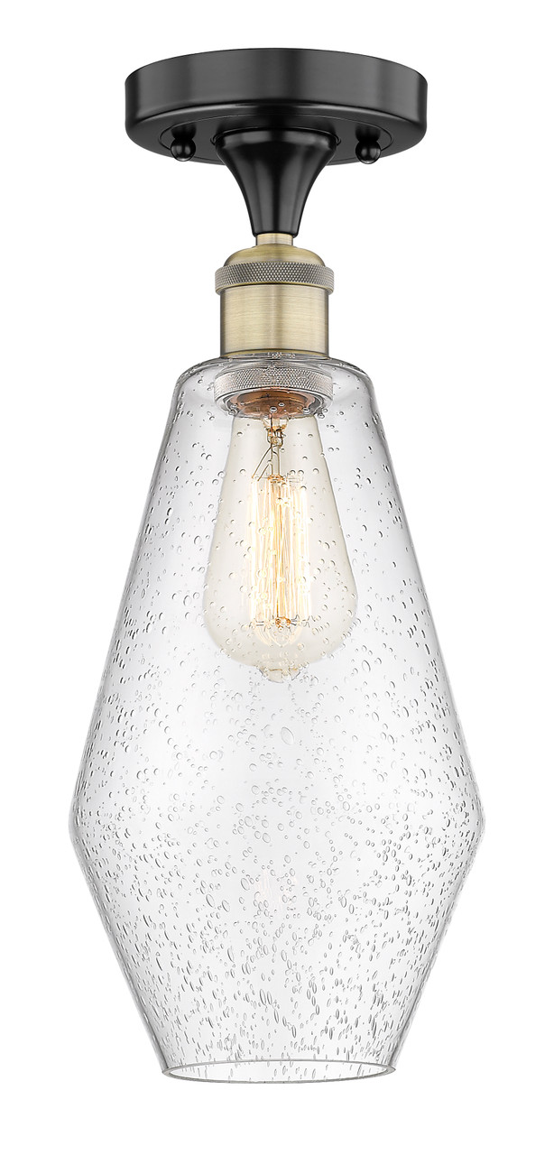 INNOVATIONS 616-1F-BAB-G654-7 Cindyrella 1 7 inch Semi-Flush Mount Black Antique Brass