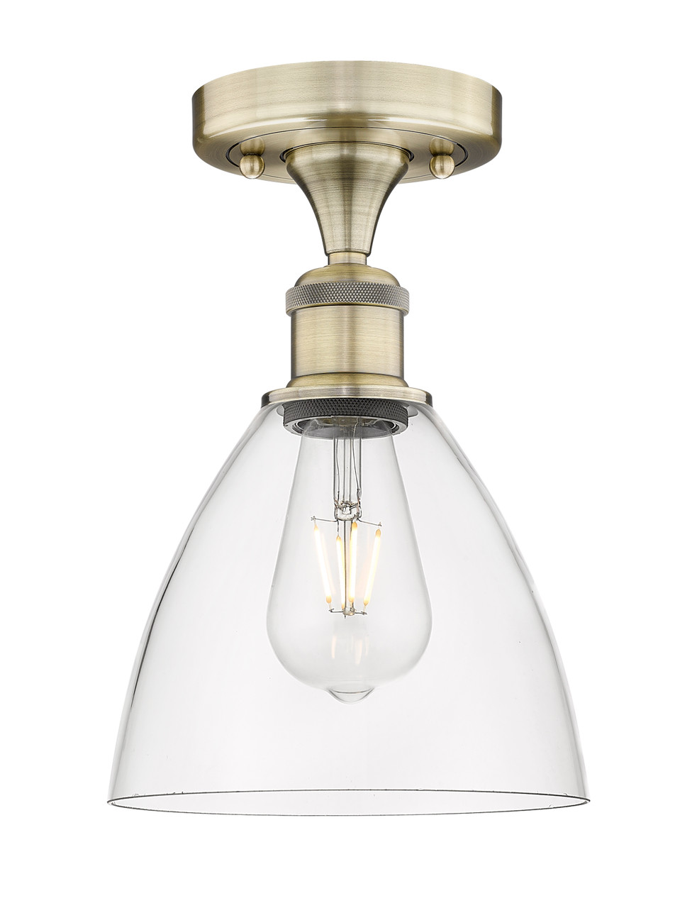 INNOVATIONS 616-1F-AB-GBD-752 Bristol Glass 1 7.5 inch Semi-Flush Mount Antique Brass
