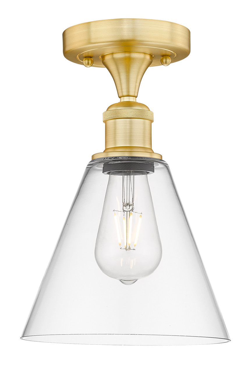 INNOVATIONS 616-1F-SG-GBC-82 Berkshire 1 8 inch Semi-Flush Mount Satin Gold