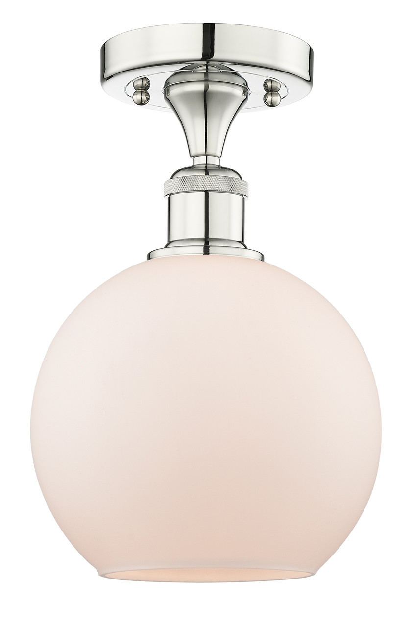 INNOVATIONS 616-1F-PN-G121-8 Athens 1 8 inch Semi-Flush Mount Polished Nickel