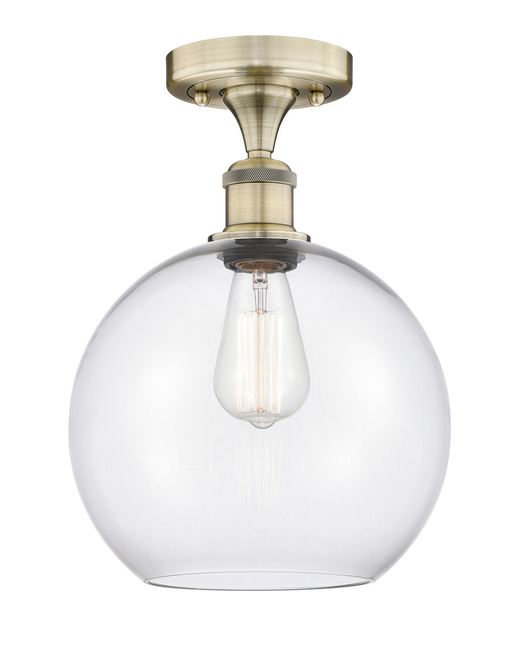 INNOVATIONS 616-1F-AB-G122-10 Athens 1 10 inch Semi-Flush Mount Antique Brass