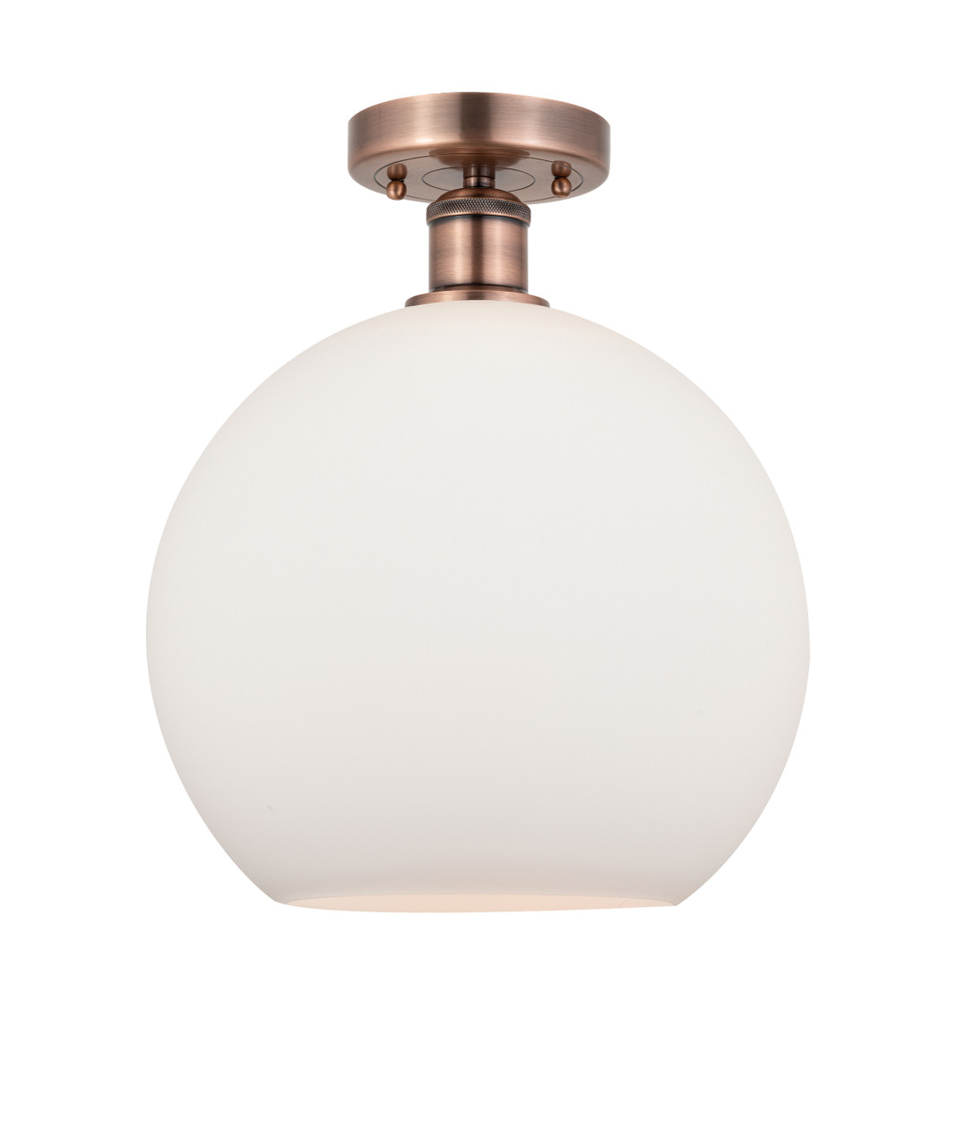 INNOVATIONS 616-1F-AC-G121-12 Athens 1 11.75 inch Semi-Flush Mount Antique Copper