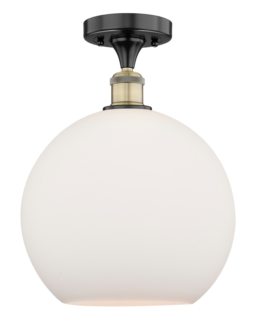 INNOVATIONS 616-1F-BAB-G121-12 Athens 1 11.75 inch Semi-Flush Mount Black Antique Brass