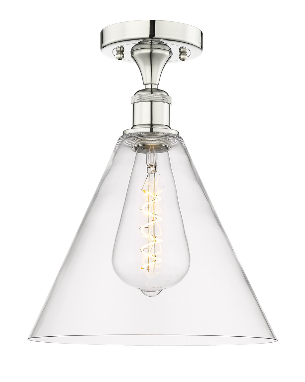 INNOVATIONS 616-1F-PN-GBC-122 Berkshire 1 12 inch Semi-Flush Mount Polished Nickel